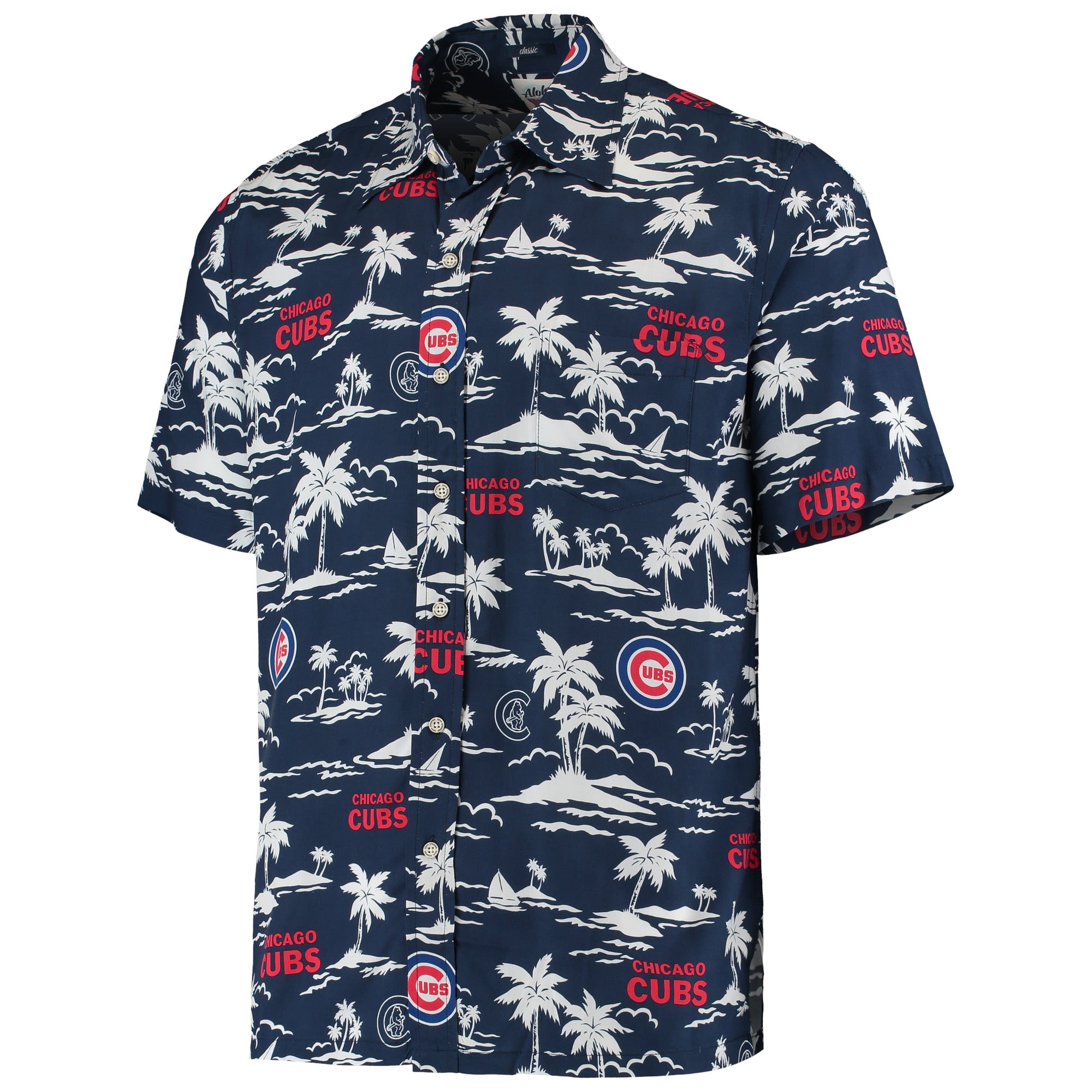 Chicago Cubs Reyn Spooner Vintage Short Sleeve Button-Up Shirt - Navy