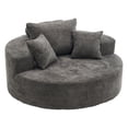 thumbnail image 6 of Newest 55" Oversized Round Swivel Chair, 360° Rotating Chenille Accent Chair for Living Room & Bedroom, Gray, 6 of 11