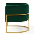 thumbnail image 4 of Accent Chairs Upholstered Velvet Accent Chair with Golden Metal Stand,Mid-Century Living Room Leisure Chair with Curve Backrest -Jade( Emerald),Fabric Accent Chairs, 4 of 5