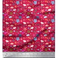 thumbnail image 1 of Soimoi Cotton Duck Fabric Bear,Bird & Floral Clip Art Fabric Prints by Yard 42 Inch Wide, 1 of 1