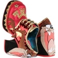 thumbnail image 4 of Irregular Choice Tazmanian Women's Lace Up Block Heel Sequin Shoes In Red Size 11, 4 of 6