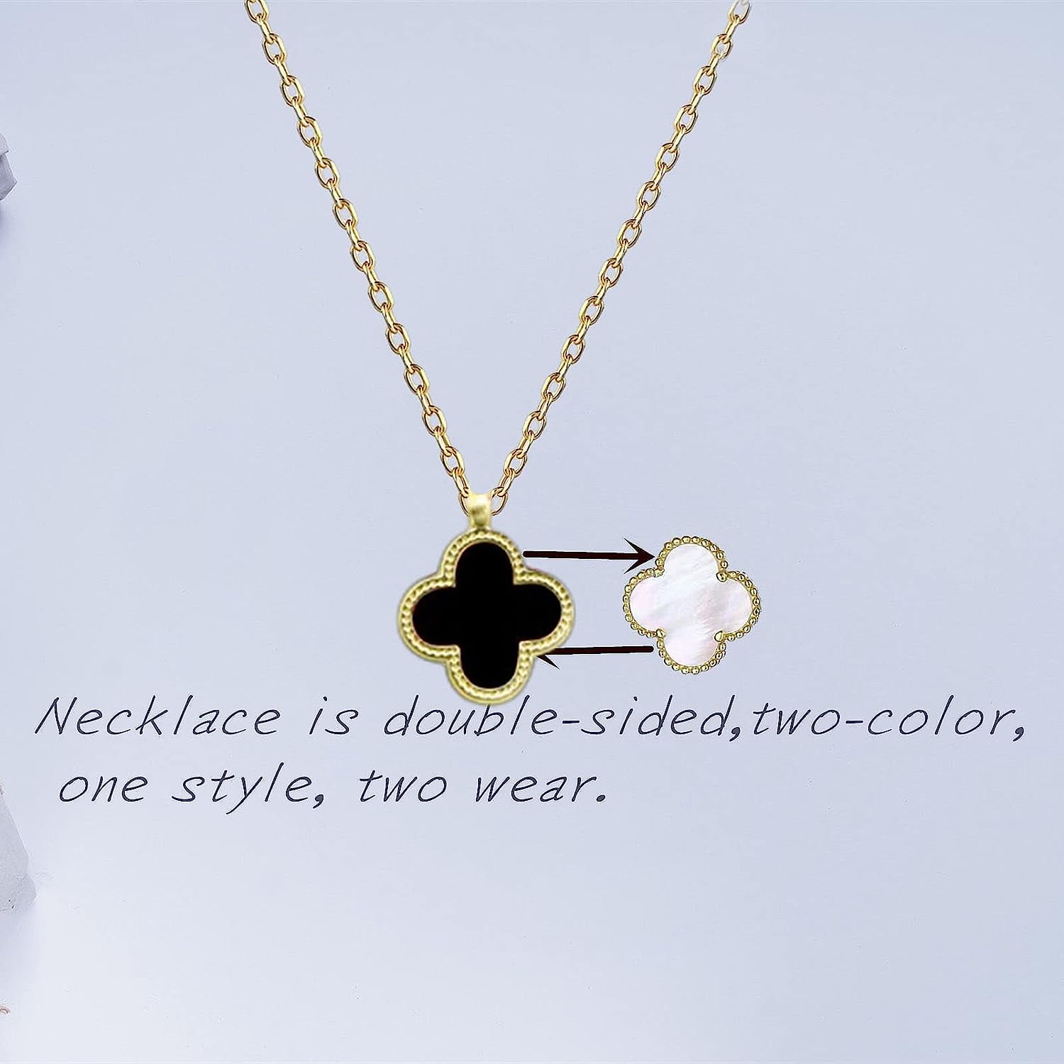 Onyx Clover Necklace - Set to Shine
