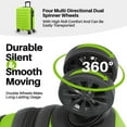 thumbnail image 3 of Carry On Luggage Airline approved Hardside Suitcase with Wheels PC ABS Lightweight Luggage with TSA Lock USB 20 inch AppleGreen, 3 of 7