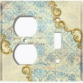 thumbnail image 4 of Metal Light Switch Plate Cover Beige Blue Floral Letter Damask Frame Trim DAM060, 4 of 13