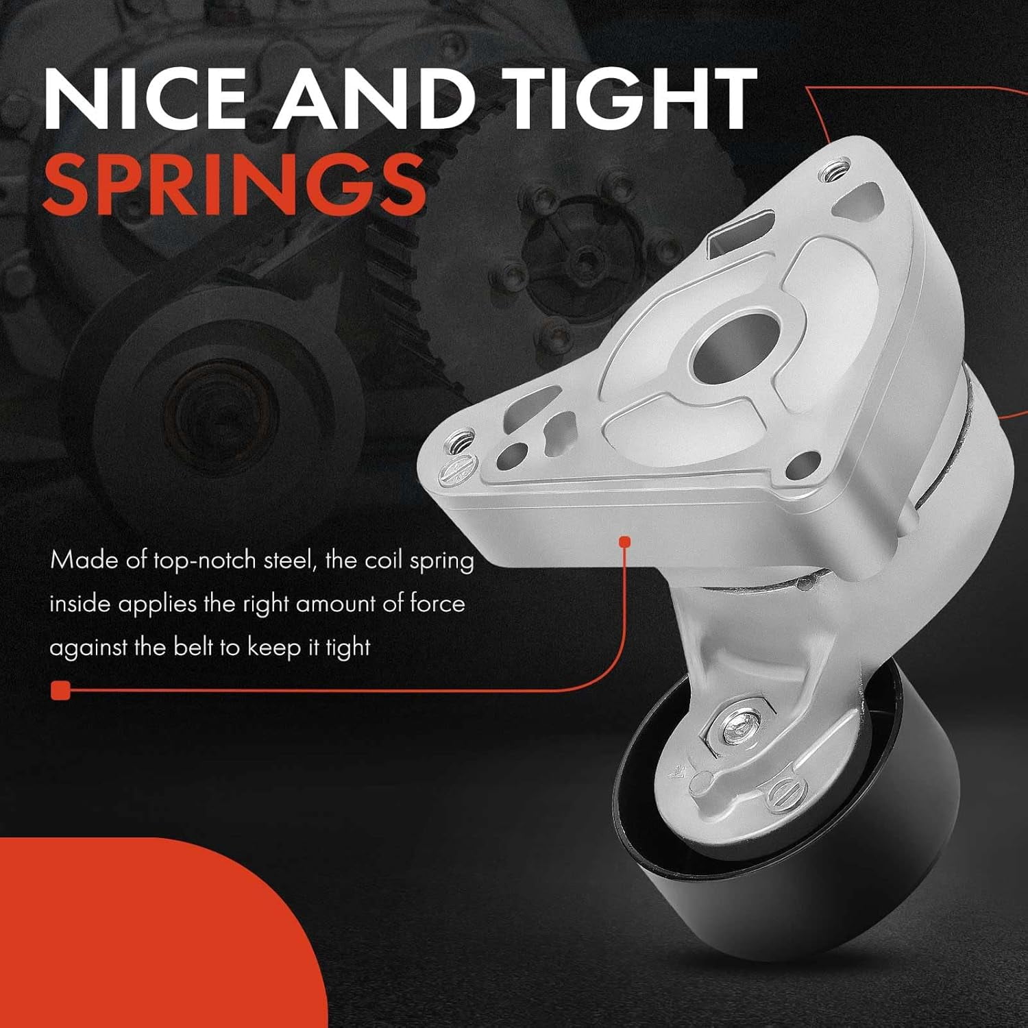 A-Premium Serpentine Belt Tensioner Pulley Assembly Compatible with Honda Accord 2003-2007 Civic 2006-2015 CR-V 2002-2014 Element 2003-2011 2.0L 2.4L