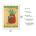 thumbnail image 2 of Hawaii by Jet - Mr. Pineapple Head - Pan American World Airways - Vintage Airline Travel Poster by Phillips - Fine Art Rolled Canvas Print (Unframed) 27in x 40in, 2 of 4