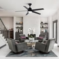 thumbnail image 4 of 52" Industrial Black DC Motor Ceiling Fan with Light and Remote for Bedroom and Living Room, 4 of 15
