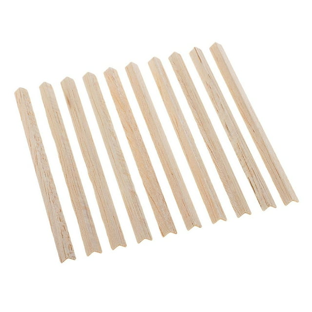 10 palitos de madera de balsa de 50/80/100 mm en forma de L para manualidades, modelos de casas