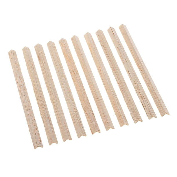 10 piezas premium de madera de balsa en forma de L para modelado y manualidades, palitos de madera natural 100 mm