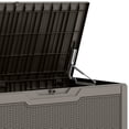 thumbnail image 2 of Dextrus 100 Gallon Large Resin Deck Box , Light Brown Water Resistant Outdoor Storage Container, Lockable Organizer for Patio Cushions, Garden Tools, Pool Supplies & Indoor Outdoor Essentials, 2 of 8