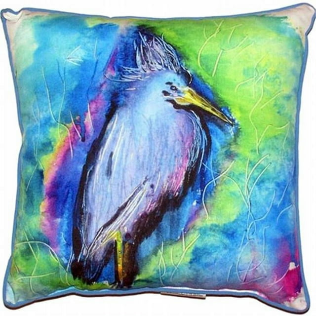 Betsy Drake HJ438 Petit Héron Bleu Grand Coussin Intérieur & Extérieur