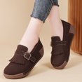 thumbnail image 2 of Women's Suede Wedge Loafers Slip-On Comfortable Penny Loafers Thick Soft Platform Shoes Business Work Walking, 2 of 8