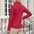 thumbnail image 5 of HomeDM Long Sleeve Button Down Shirts for Women, Slim Fit Stretch Dress Shirts Casual Business Work Blouse, Solid Color - Red/M, 5 of 7