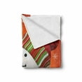 thumbnail image 2 of Christmas Soft Flannel Fleece Throw Blanket, Snowman Mittens and Hat Scarf New Year Celebration Design, Cozy Plush for Indoor and Outdoor Use, 70" x 90", White Orange, by Ambesonne, 2 of 6