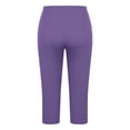 thumbnail image 5 of Plus Size Women Capri Leggings High Waisted Stretch Waffle Knit Athletic Capri Pant Fashion Sport Yoga Cropped Pant with Pockets, 5 of 6