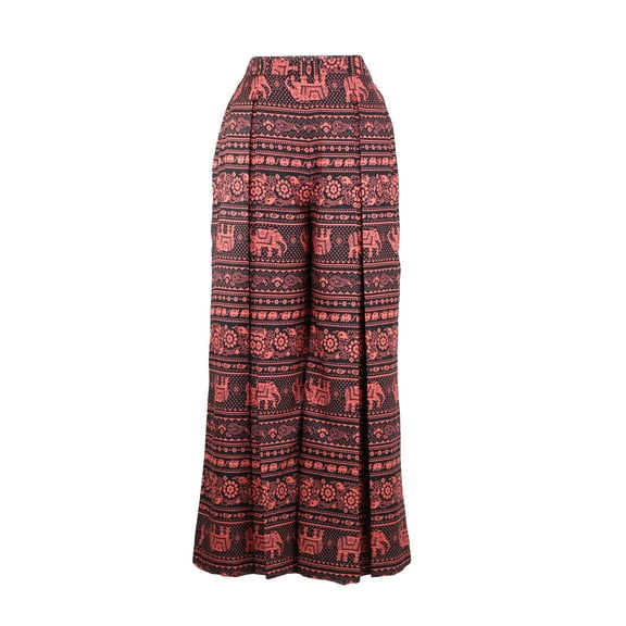 Artyska Women's Printed Maroon Palazzo Pants, 1-Pack