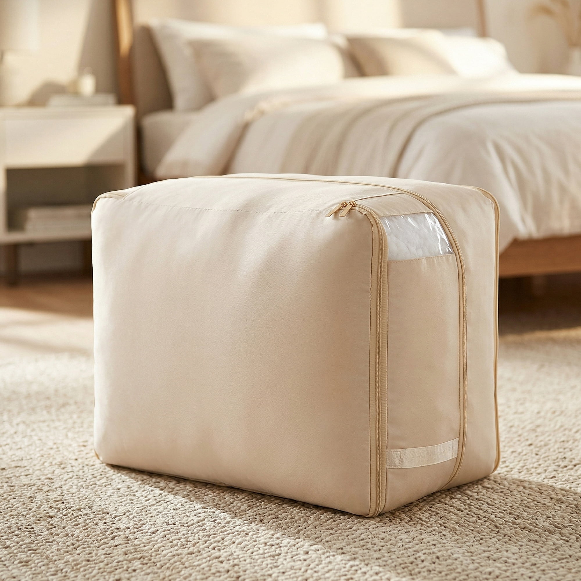 Unique Bargains Storage Bag for Organizing Closet with Handles Beige 20.5"x16.5"x11.8"