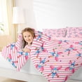 thumbnail image 3 of Manfei Cute Baseball Games Twin Comforter Sets,Sport Themd Bedding Set For Girls,Pink Blue,Pink Reversible,2 Pieces,1 Comforter and 1 Pillowcase, 3 of 8