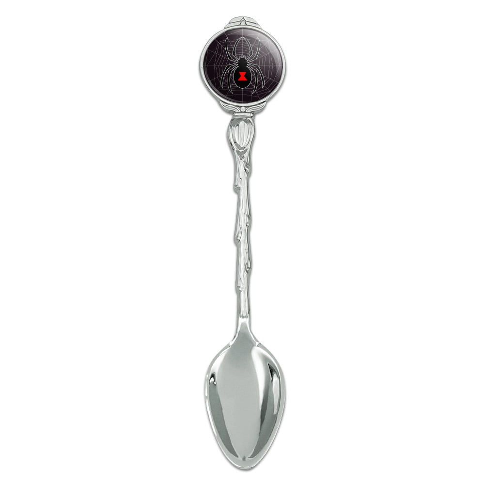 Black Widow Spider on Web Novelty Collectible Demitasse Tea Coffee Spoon