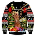 thumbnail image 4 of Telankuip Christmas Sweatshirts for Men Women Funny Animal Graphic Long Sleeve Crewneck Pullovers Shimmer 3D Print Xmas Holiday Stylish Winter Warm Tops Black3 XXXXL, 4 of 4