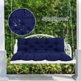 thumbnail image 3 of 3 Seater Porch Swing Cushion with Backrest and Ties, Made of Premium Polyester and PP Cotton, Great for Outdoor Furniture, Features Rivet and Tufted Design, 3 of 7