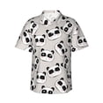 thumbnail image 2 of Goofa Cute Panda Hawaiian Shirt for Men, Unisex Summer Beach Casual Short Sleeve Button Down Shirts,Aloha Tropical Floral print shirt-Large, 2 of 9