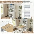 thumbnail image 5 of Harper & Bright Designs Compact Buffet with Hutch and Foldable Dining Table, Cupboard with Storage Shelf and Side Hooks for Small Places Apartment, Natural, 5 of 17