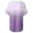 thumbnail image 2 of Patlollav Womens Fashion Gradient Printed Blouse V-Neck Short Sleeve Loose T-Shirt Tops, 2 of 6