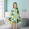 thumbnail image 6 of Yellow Lemon Fruit Flowers LightBlue Pattern Hooded Bath Towel，50"x30" for Ages 3 To 12 Kids, Quick Dry Lightweight Soft Microfiber Hood Beach Towel Cover Up for Kids, 6 of 7