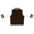 thumbnail image 2 of Creative Knitwear Long Sleeve Varsity Jacket for Infant and Toddler Boy's and Girl's, Brown and White, Size 6, 2 of 3
