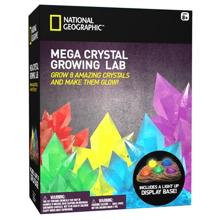 Mega Crystal Growing Lab â 8 Colors to Grow with Night Light Display Stand!