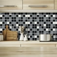thumbnail image 2 of Yeetfub 19 Sheet Peel and Stick Backsplash Black Grey and White Mosaic Backsplash for Kitchen Wall Self Adhesive Removable Stick on Backsplash for Bathroom Kitchen Cabinet Shower 4"x4", 2 of 7