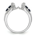 thumbnail image 2 of 14K White Gold Ring Band Wedding Sapphire Round Blue Diamond, Size 5, 2 of 7
