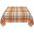 thumbnail image 3 of Nappe Carrée à Carreaux d'Automne 60x60 Pouces Orange Brûlé à Carreaux Buffalo Nappe d'Automne Récolte Action de Grâce Fêtes Couvre-Table Polyester Nappes Intérieures Extérieures pour Cuisine Salle à Manger Fête, 3 of 7