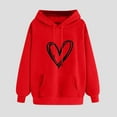 thumbnail image 2 of AherBiu Sweatshirt Hoodies for Women Heart Printed Casual Loose Pullover Long Sleeve Tops with Pockets, 2 of 5