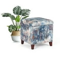 Homebeez Fabric Cube Storage Footstool,18" Height Ottomans & Storage Ottomans,Cube Foot Rest