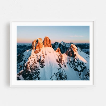 Sunrise at Bischofsmütze - Salzburg Österreich Photography White Framed Wall Art Print 16 x 20 inches