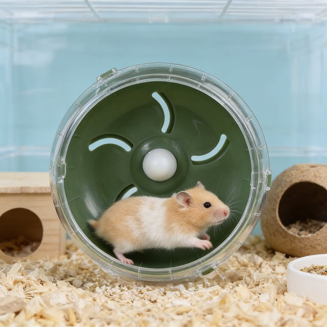 Silent Hamster Running Wheel Ultra Quiet Exercise Wheel Anti Slip Safe Cage Accessory Smooth Durable Rotation Design, For Hamster Gerbil Small Pets Indoor Cage Exercise And Activity
