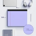 thumbnail image 2 of 5 Pack Wide Legal Pads 11" x 9.5" Landscape Pink Purple Blue Green Yellow College Ruled Note Pad Narrow Ruled 30 Sheets per Notepad Perforated Writing Paper Thick Backboard Horizontal Pads of Paper, 2 of 13