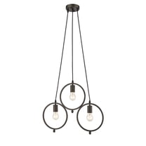 Lighting IRONCLAD Industrial 3 Light Rubbed Bronze Ceiling Pendant 21.5" Wide