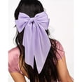 thumbnail image 2 of JIAYUEZHAO 3Pcs Big Bow Hair Barrettes,White Pink Purple Silky Satin Large Bows Hair Clip Oversized Hair Ribbons Long Tail Big Bows Hair Accessories,7.08*14.7inch, 2 of 10