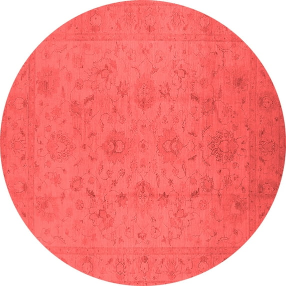 Ahgly Company Indoor Round Oriental Red Traditional Area Rugs, 4' Round