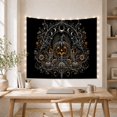 thumbnail image 5 of Floral Garden Glowing with Jack Lantern Carved Angular, Spooky Gothic for Gothic Decor Fans, Dark Art Decor, Halloween Gift, Tapestry Wall Hanging for Bedroom and Dorm, 5 of 7