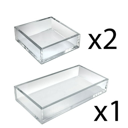 

Azar Displays 556224 Deluxe Tray 3 Piece Set - Square Trays and Large Tray