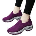 thumbnail image 3 of Sopiago Walking Sneakers for Women Women's Walking Shoes - Sock Sneakers Slip on Mesh Platform Air Cushion Shoes Work Nurse Comfortable Purple,38, 3 of 6