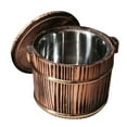 thumbnail image 4 of Esquirla Wooden Rice Bucket, Wooden Sushi Rice Bowl, Unique Tray with Lid, Sushi Wooden Barrel, Steamed Rice Barrel for Restaurant Cooking 18cm B, 4 of 8