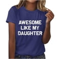 thumbnail image 2 of Fiudx Ofertas Relámpago Camiseta Estampada Informal y de Moda para Mujer con Cuello Redondo y Top de Manga Corta, 2 of 4