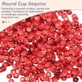 thumbnail image 3 of Loose Sequins 4000 Pcs 5MM Silver Backed Cup Embroidery Sequins Spangles for Jewelry Making Crafts Sewing, Red, 3 of 6