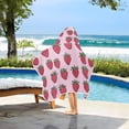 thumbnail image 3 of Yayeee Kids Hooded Towel with Hand Pockets Beach Soft Absorbent Bath Wrap 50 x 23.5 inch, Cartoon Strawberry, 3 of 5