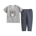 thumbnail image 2 of DAETIROS Boys Pajamas Sets-Soft Cotton Short Sleeve T-Shirt and Striped Pants Boys Summer Clothes Gray Size 6 Years, 2 of 3
